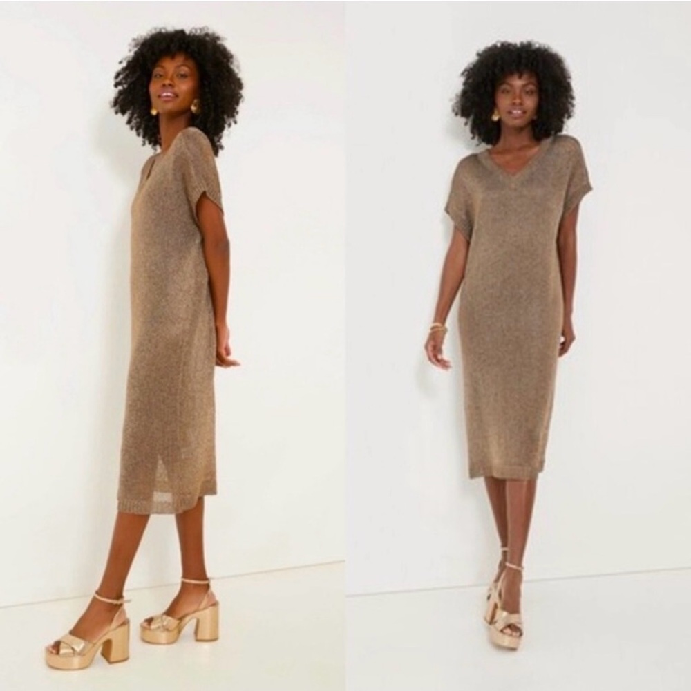 TUCKERNUCK Bronze Metallic Knit Indie dress